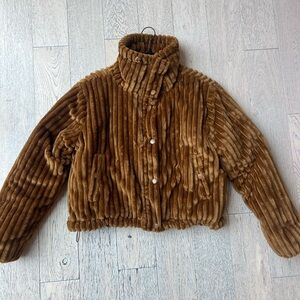 BDG Tan Ribbed Puff Jacket Size Small
